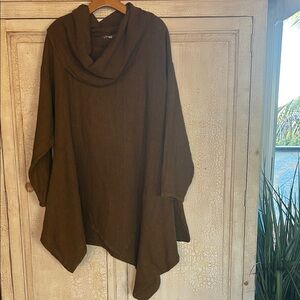 Bryn Walker Noma 100% Heavy Linen Asymmetric Tunic Top USA Lagenlook M
